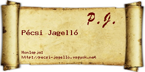 Pécsi Jagelló névjegykártya