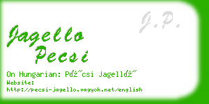 jagello pecsi business card